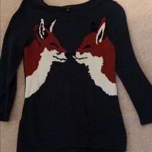 Ann Taylor Kissing Fox Sweater